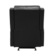 Kim 39 Inch Glider Manual Recliner Chair- Black Faux Leather- Solid Wood