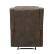 Kim 38 Inch Manual Recliner Chair- Cushioned Brown Microfiber- Solid Wood