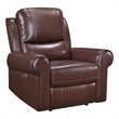 Michael 39 Inch Power Recliner Chair- USB Port- Brown Top Grain Leather
