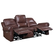 Michael 82 Inch Power Dual Recliner Sofa- USB- Brown Top Grain Leather