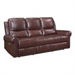 Michael 82 Inch Power Dual Recliner Sofa- USB- Brown Top Grain Leather