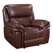Jack 43 Inch Manual Recliner Chair- Plush Brown Top Grain and Faux Leather