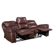 Jack 87 Inch Manual Recliner Sofa- Brown Top Grain and Faux Leather- Wood
