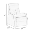 Jiana 35 Inch Push Back Recliner Chair- Brown Faux Leather- Solid Wood