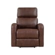 Eva 38 Inch Power Lift Recliner Chair- Brown Faux Leather- Solid Wood