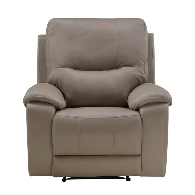Perry 39 Inch Power Recliner Chair- USB- Solid Wood- Taupe Gray Microfiber