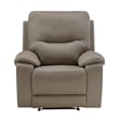 Perry 39 Inch Power Recliner Chair- USB- Solid Wood- Taupe Gray Microfiber
