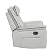 Dara 39 Inch Lay Flat Manual Recliner Chair- Soft Light Gray Faux Leather
