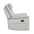 Dara 39 Inch Lay Flat Manual Recliner Chair- Soft Light Gray Faux Leather