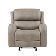 Patsy 38 Inch Manual Recliner Rocker Chair- Brown Microfiber- Tufted Back