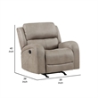 Patsy 38 Inch Manual Recliner Rocker Chair- Brown Microfiber- Tufted Back