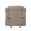 Patsy 38 Inch Manual Recliner Rocker Chair- Brown Microfiber- Tufted Back