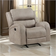 Patsy 38 Inch Manual Recliner Rocker Chair- Brown Microfiber- Tufted Back
