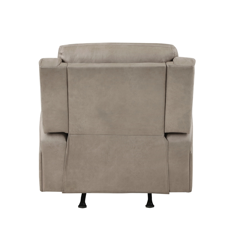 Patsy 38 Inch Manual Recliner Rocker Chair- Brown Microfiber- Tufted Back