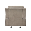 Patsy 38 Inch Manual Recliner Rocker Chair- Brown Microfiber- Tufted Back