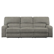 Neo 99 Inch Manual Double Recliner Sofa- 3 Seater Soft Gray Chenille Fabric