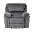 Muir 38 Inch Manual Recliner Chair- Tufted Back Gray Microfiber- Solid Wood