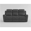 Gimo Dual Manual Recliner Sofa- Dark Gray Microfiber- 82 Inch