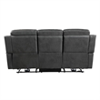 Gimo Dual Manual Recliner Sofa- Dark Gray Microfiber- 82 Inch
