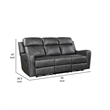 Gimo Dual Manual Recliner Sofa- Dark Gray Microfiber- 82 Inch