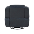 Louise 40 Inch Swivel Glider Manual Recliner Chair- Blue Faux Leather