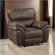 Tony 45 Inch Power Recliner Chair- Brown Microfiber- Solid Wood- USB Port