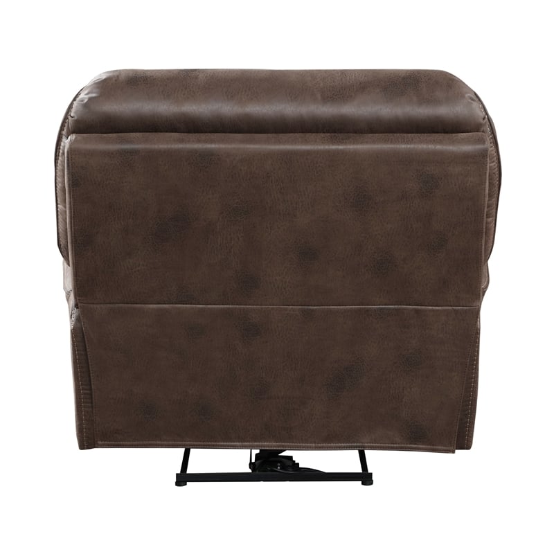 Tony 45 Inch Power Recliner Chair- Brown Microfiber- Solid Wood- USB Port