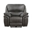 Tony 40 Inch Power Recliner Chair- Gray Microfiber- Solid Wood- USB Port