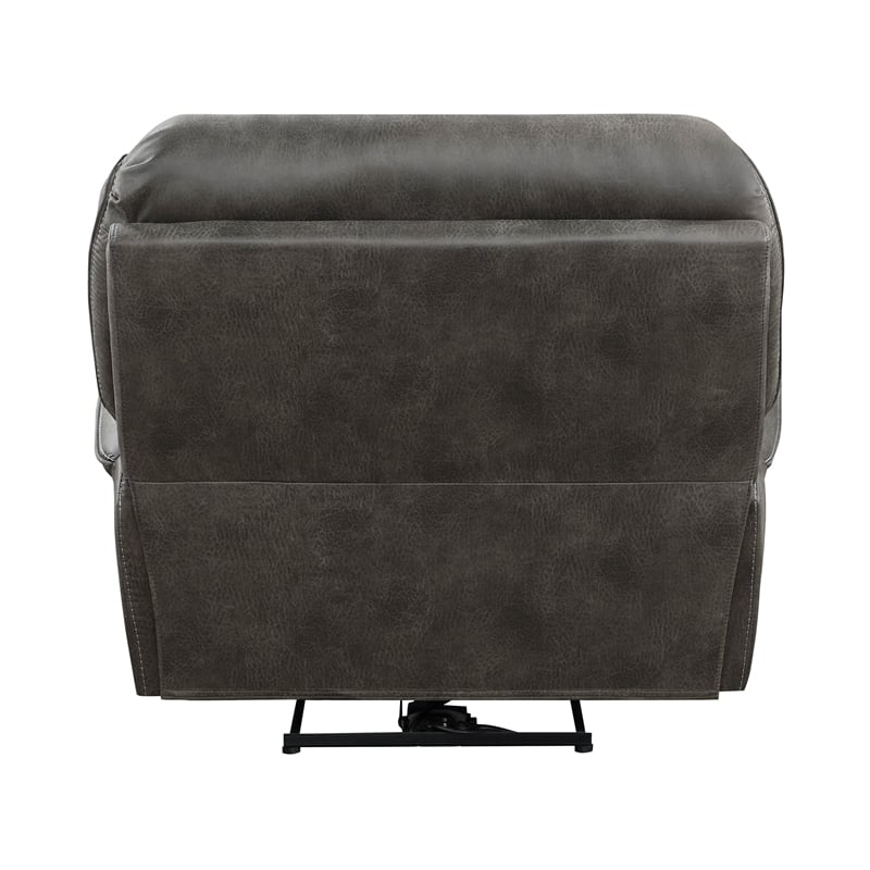 Tony 40 Inch Power Recliner Chair- Gray Microfiber- Solid Wood- USB Port
