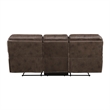 Tony 90 Inch Double Manual Recliner Sofa- Brown Microfiber- Solid Wood
