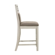 Marie 26 Inch Counter Height Chair- Khaki Fabric Seat- Back- Beige- Set of 2