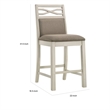 Marie 26 Inch Counter Height Chair- Khaki Fabric Seat- Back- Beige- Set of 2