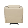 Millie 40 Inch Manual Recliner Chair- Beige Faux Leather- Solid Wood- Metal