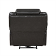 Millie 40 Inch Power Recliner Chair- Dark Gray Faux Leather- Solid Wood
