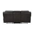 Millie 86 Inch Manual Dual Recliner Sofa- Cushioned Dark Gray Faux Leather