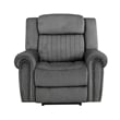 Ben 38 Inch Power Recliner Chair- Soft Cushions Gray Microfiber- Solid Wood