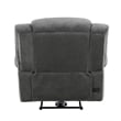 Ben 38 Inch Power Recliner Chair- Soft Cushions Gray Microfiber- Solid Wood