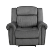 Ben 38 Inch Power Recliner Chair- Soft Cushions Gray Microfiber- Solid Wood