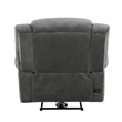 Ben 38 Inch Power Recliner Chair- Soft Cushions Gray Microfiber- Solid Wood