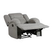 Kate 37 Inch Manual Recliner Chair- Cushions- Gray Microfiber- Solid Wood