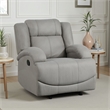 Kate 37 Inch Manual Recliner Chair- Cushions- Gray Microfiber- Solid Wood