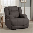 Kate 37 Inch Power Recliner Chair- USB- Brown Microfiber- Solid Wood