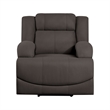 Kate 37 Inch Power Recliner Chair- USB- Brown Microfiber- Solid Wood