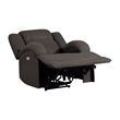 Kate 37 Inch Power Recliner Chair- USB- Brown Microfiber- Solid Wood