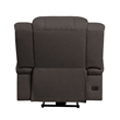 Kate 37 Inch Power Recliner Chair- USB- Brown Microfiber- Solid Wood
