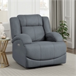 Kate 37 Inch Power Recliner Chair- USB- Blue Microfiber- Solid Wood