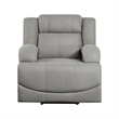 Kate 37 Inch Power Recliner Chair- USB- Gray Microfiber- Solid Wood