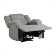 Kate 37 Inch Power Recliner Chair- USB- Gray Microfiber- Solid Wood