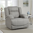 Kate 37 Inch Power Recliner Chair- USB- Gray Microfiber- Solid Wood