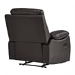 Drake 39 Inch Manual Recliner Chair- Soft Brown Faux Leather- Solid Wood